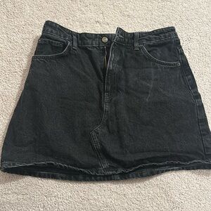 Topshop Black-Denim Skirt